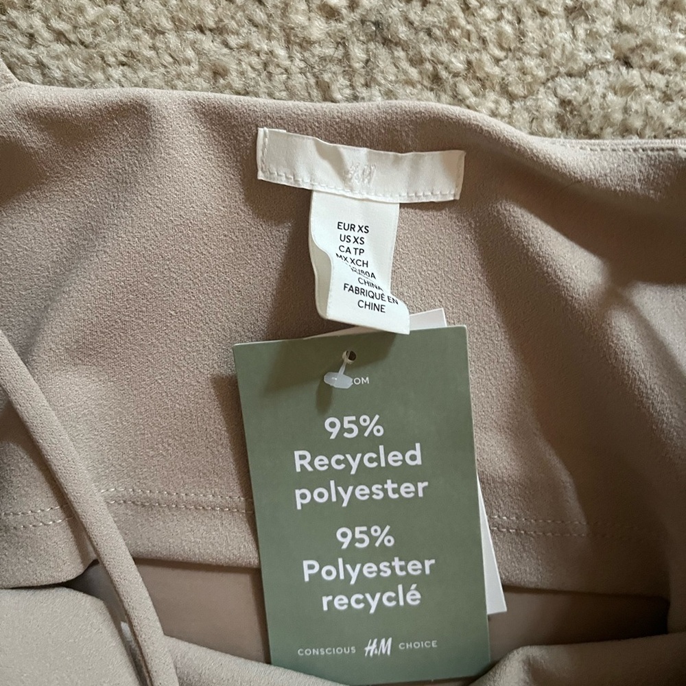 NWT H&M Strappy Mini Dress | Tan | XS - Picture 3 of 3